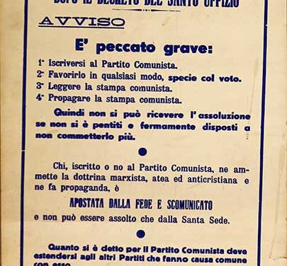 La scomunica ai comunisti.