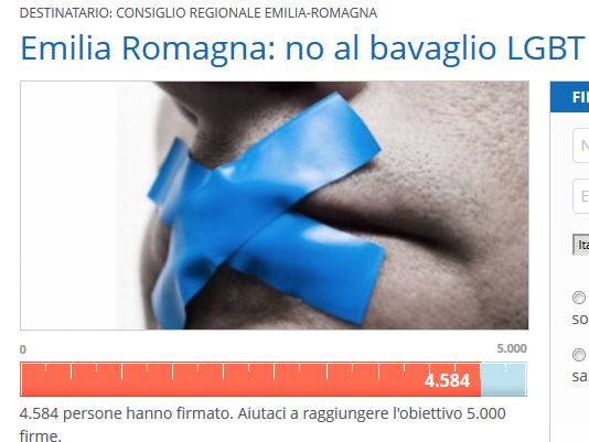 Petizione. Emilia Romagna: no al bavaglio LGBT