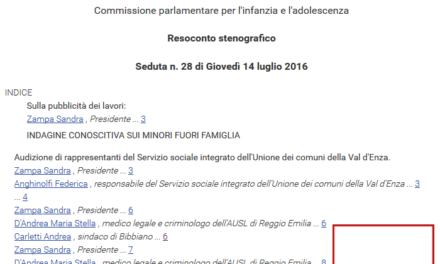 L’Anghinolfi &C.? Nel 2016 parlavano alla Comm. Infanzia della Camera dei Deputati, invitati da dep. PD