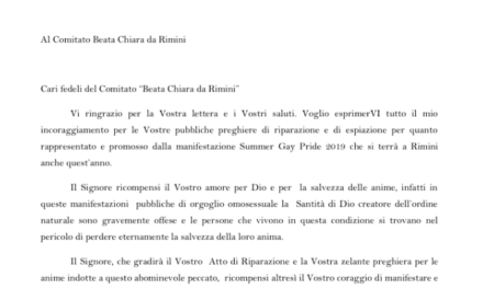 Il Comitato Beata Chiara da Rimini riceve la benedizione di Mons. Schneider
