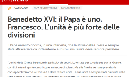 Conferme: Ratzinger riconosce Bergoglio come Papa