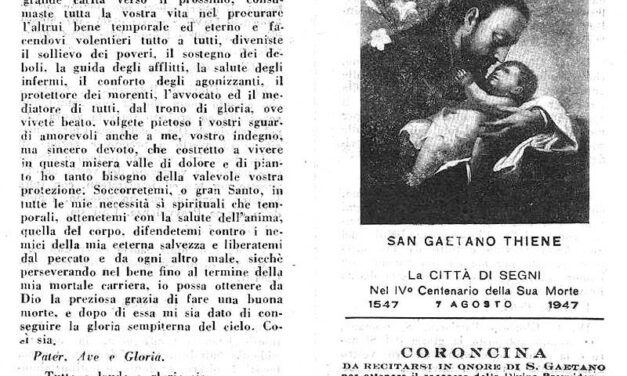 Coroncina e preghiera a San Gaetano Thiene, il “Santo della Provvidenza”