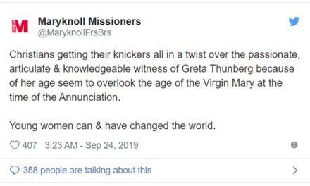 Missionari cattolici paragonano Greta alla Vergine Maria