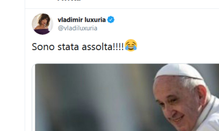 Francesco: meglio lussoriosi che pettegoli. E Luxuria (Vladimir) esulta su Twitter: “Sono assolta!”.