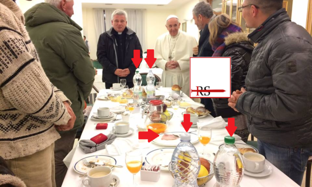 Francesco: pentimento per male ad animali e ambiente. In tavola? Ha prosciutto e bottiglie di plastica