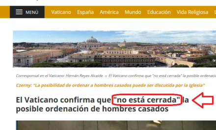 RD: “Vaticano conferma che NON è chiusa porta a ordinazione uomini sposati”