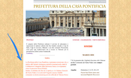 Prefettura Casa Pontificia: “Tutte le celebrazioni della Settimana Santa in S. Pietro saranno senza fedeli”