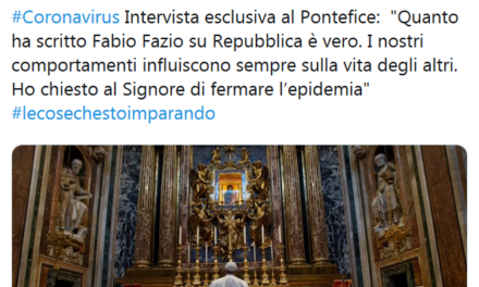Bergoglio intervistato da Repubblica: Fabio Fazio ha ragione sulle tasse.