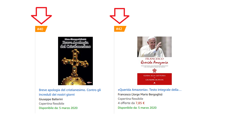 Breve Apologia del Cristianesimo nella Top 50 teologica di Amazon (davanti a Querida Amazonia)