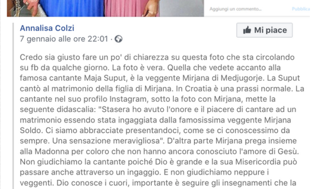 Mirjana-pop star, caso definitivamente chiuso: medjugoriani ammettono la realtà dei fatti.