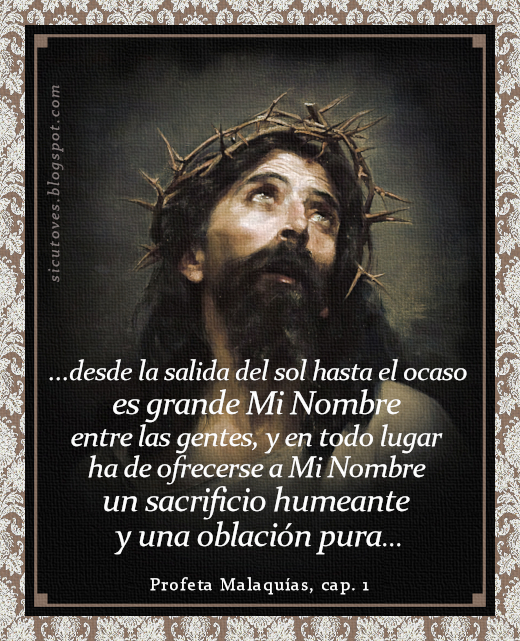 [DIFUNDE TU FE CATOLICA] EL SANTO SACRIFICIO DE LA MISA, por el Padre Martin de Cochem, Capuchino. CAPÍTULO 1, Parte 2: LA OBLACIÓN PURA PREDICHA